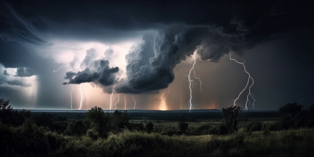 Nubes, tormenta y lluvia