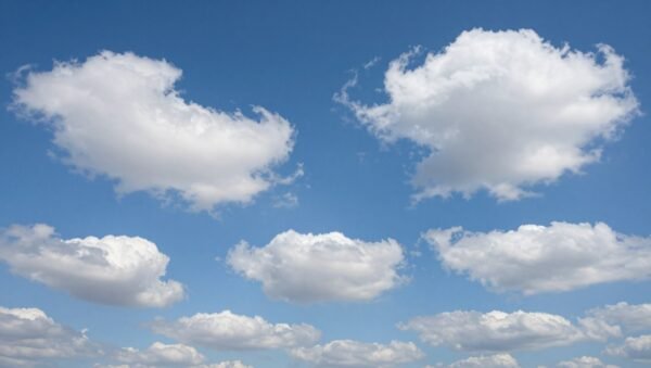Clases de nubes sobre un cielo azul